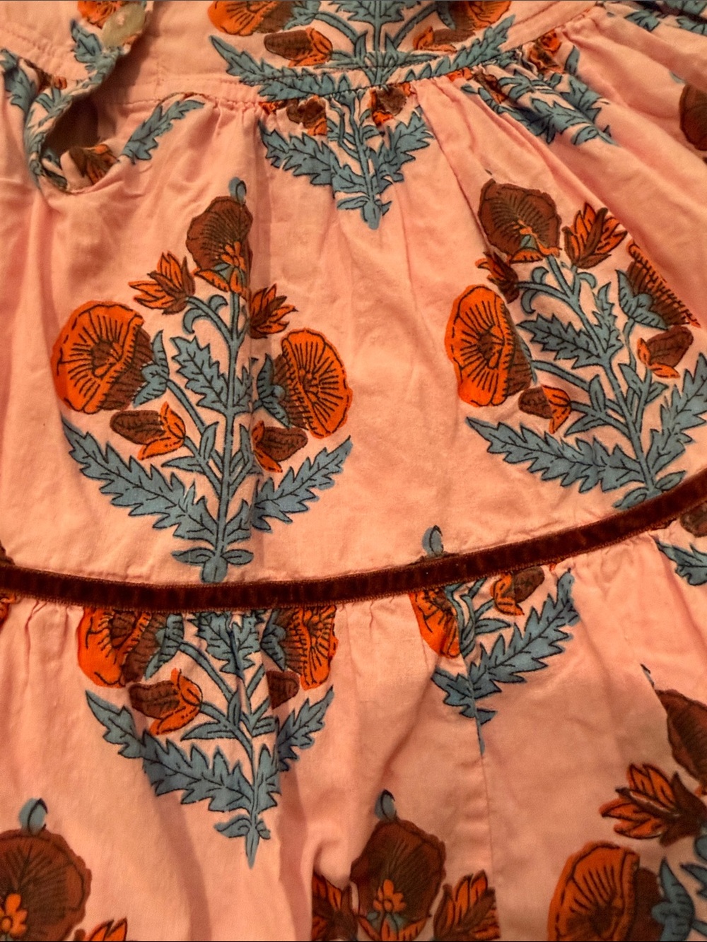 Pink Chicken Pink Floral Tiered Puff-Sleeve Cotton Dress - Picture 5 of 5